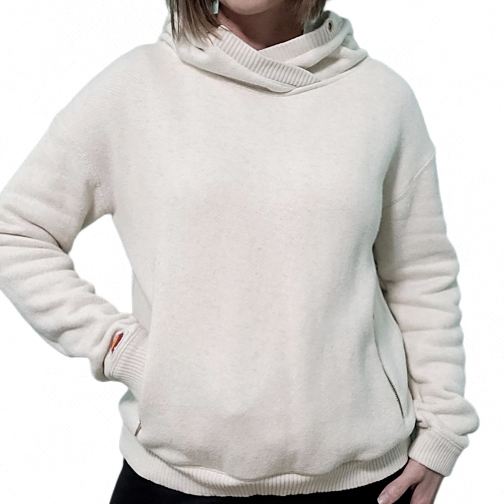 ROXY | Cream Hoodie Pullover Sweatshirt - M